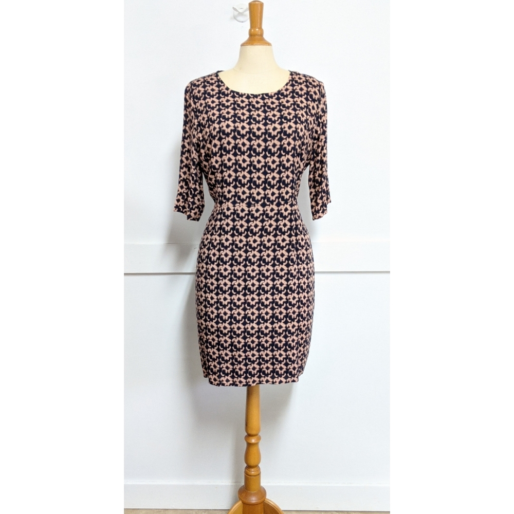 Sugarhill Boutique Navy Print Shift Dress size 10